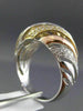 EFFY .50CT DIAMOND 14K WHITE & YELLOW & ROSE GOLD MULTI ROW WAVE DOME SHAPE RING