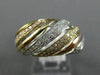 EFFY .50CT DIAMOND 14K WHITE & YELLOW & ROSE GOLD MULTI ROW WAVE DOME SHAPE RING