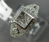 ESTATE .33CT DIAMOND 14KT WHITE GOLD 3D SQUARE HALO PAVE MLGRAIN FRIENDSHIP RING