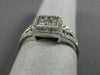 ESTATE .33CT DIAMOND 14KT WHITE GOLD 3D SQUARE HALO PAVE MLGRAIN FRIENDSHIP RING