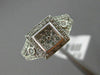 ESTATE .33CT DIAMOND 14KT WHITE GOLD 3D SQUARE HALO PAVE MLGRAIN FRIENDSHIP RING