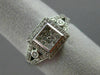 ESTATE .33CT DIAMOND 14KT WHITE GOLD 3D SQUARE HALO PAVE MLGRAIN FRIENDSHIP RING