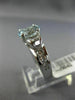 WIDE 2.35CT DIAMOND & AQUAMARINE 14KT WHITE GOLD OVAL SOLITAIRE ENGAGEMENT RING