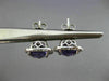 ESTATE LARGE 3.84CT DIAMOND & AMETHYST 14KT WHITE GOLD SQUARE HALO STUD EARRINGS