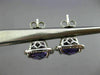 ESTATE LARGE 3.84CT DIAMOND & AMETHYST 14KT WHITE GOLD SQUARE HALO STUD EARRINGS