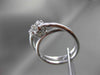 ANTIQUE .66CT DIAMOND 14KT WHITE GOLD DOUBLE BAND FLOWER ENGAGEMENT RING #19377