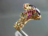 ANTIQUE EXTRA LARGE 12.14CT MULTI COLOR DIAMOND & GEMSTONES 18KT ROSE GOLD RING