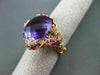 ANTIQUE EXTRA LARGE 12.14CT MULTI COLOR DIAMOND & GEMSTONES 18KT ROSE GOLD RING