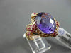 ANTIQUE EXTRA LARGE 12.14CT MULTI COLOR DIAMOND & GEMSTONES 18KT ROSE GOLD RING
