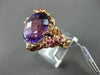 ANTIQUE EXTRA LARGE 12.14CT MULTI COLOR DIAMOND & GEMSTONES 18KT ROSE GOLD RING