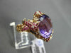 ANTIQUE EXTRA LARGE 12.14CT MULTI COLOR DIAMOND & GEMSTONES 18KT ROSE GOLD RING