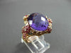 ANTIQUE EXTRA LARGE 12.14CT MULTI COLOR DIAMOND & GEMSTONES 18KT ROSE GOLD RING