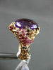 ANTIQUE EXTRA LARGE 12.14CT MULTI COLOR DIAMOND & GEMSTONES 18KT ROSE GOLD RING