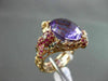 ANTIQUE EXTRA LARGE 12.14CT MULTI COLOR DIAMOND & GEMSTONES 18KT ROSE GOLD RING