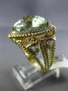 EXTRA LARGE 12.16CT DIAMOND & GREEN AMETHYST 14KT 2TONE GOLD FILIGREE HALO RING