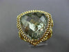 EXTRA LARGE 12.16CT DIAMOND & GREEN AMETHYST 14KT 2TONE GOLD FILIGREE HALO RING