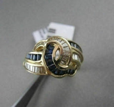 ANTIQUE WIDE 1.87CT DIAMOND & AAA SAPPHIRE 18KT YELLOW GOLD WOVEN FUN RING
