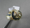 ANTIQUE WIDE 1.87CT DIAMOND & AAA SAPPHIRE 18KT YELLOW GOLD WOVEN FUN RING