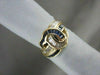 ANTIQUE WIDE 1.87CT DIAMOND & AAA SAPPHIRE 18KT YELLOW GOLD WOVEN FUN RING