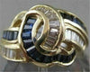 ANTIQUE WIDE 1.87CT DIAMOND & AAA SAPPHIRE 18KT YELLOW GOLD WOVEN FUN RING