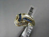 ANTIQUE WIDE 1.87CT DIAMOND & AAA SAPPHIRE 18KT YELLOW GOLD WOVEN FUN RING