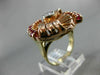 ANTIQUE LARGE 1.17CT OLD MINE DIAMOND & AAA RUBY 14KT TRI COLOR GOLD RING #20217