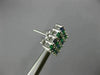 LARGE 3.05CT DIAMOND & AAA SAPPHIRE & EMERALD 14KT WHITE GOLD 3D SQUARE EARRINGS