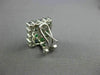 LARGE 3.05CT DIAMOND & AAA SAPPHIRE & EMERALD 14KT WHITE GOLD 3D SQUARE EARRINGS
