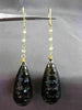 ANTIQUE 98.70CT OLD MINE DIAMOND & SMOKY TOPAZ 14KT YELLOW GOLD EARRINGS #20691