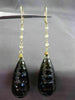 ANTIQUE 98.70CT OLD MINE DIAMOND & SMOKY TOPAZ 14KT YELLOW GOLD EARRINGS #20691