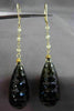 ANTIQUE 98.70CT OLD MINE DIAMOND & SMOKY TOPAZ 14KT YELLOW GOLD EARRINGS #20691