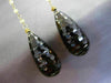 ANTIQUE 98.70CT OLD MINE DIAMOND & SMOKY TOPAZ 14KT YELLOW GOLD EARRINGS #20691