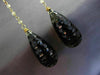 ANTIQUE 98.70CT OLD MINE DIAMOND & SMOKY TOPAZ 14KT YELLOW GOLD EARRINGS #20691