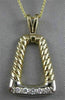 ANTIQUE .25CT DIAMOND 18KT WHITE & YELLOW GOLD FILIGREE ROPE BELL PENDANT #7318
