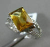 ESTATE 2.87CT DIAMOND & CITRINE 14KT WHITE GOLD 3D RECTANGULAR DIAGONAL FUN RING