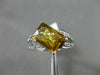 ESTATE 2.87CT DIAMOND & CITRINE 14KT WHITE GOLD 3D RECTANGULAR DIAGONAL FUN RING