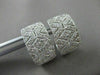 ESTATE WIDE .82CT DIAMOND 18KT WHITE GOLD FILIGREE HUGGIE EARRINGS UNIQUE #16574