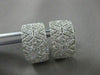 ESTATE WIDE .82CT DIAMOND 18KT WHITE GOLD FILIGREE HUGGIE EARRINGS UNIQUE #16574
