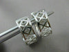 ESTATE WIDE .82CT DIAMOND 18KT WHITE GOLD FILIGREE HUGGIE EARRINGS UNIQUE #16574