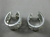 ESTATE WIDE .82CT DIAMOND 18KT WHITE GOLD FILIGREE HUGGIE EARRINGS UNIQUE #16574