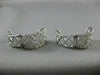 ESTATE WIDE .82CT DIAMOND 18KT WHITE GOLD FILIGREE HUGGIE EARRINGS UNIQUE #16574