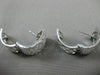 ESTATE WIDE .82CT DIAMOND 18KT WHITE GOLD FILIGREE HUGGIE EARRINGS UNIQUE #16574