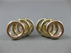 ESTATE LARGE 14K WHITE YELLOW & ROSE GOLD CIRCLE OF LIFE HANGING EARRINGS #22755