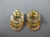 ESTATE LARGE 14K WHITE YELLOW & ROSE GOLD CIRCLE OF LIFE HANGING EARRINGS #22755