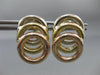 ESTATE LARGE 14K WHITE YELLOW & ROSE GOLD CIRCLE OF LIFE HANGING EARRINGS #22755