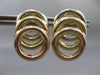 ESTATE LARGE 14K WHITE YELLOW & ROSE GOLD CIRCLE OF LIFE HANGING EARRINGS #22755