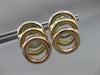 ESTATE LARGE 14K WHITE YELLOW & ROSE GOLD CIRCLE OF LIFE HANGING EARRINGS #22755