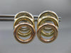 ESTATE LARGE 14K WHITE YELLOW & ROSE GOLD CIRCLE OF LIFE HANGING EARRINGS #22755