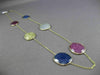 ANTIQUE 14KT YELLOW GOLD EXTRA FACET MULTI COLOR SAPPHIRE BY THE YARD NECKLACE