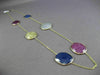 ANTIQUE 14KT YELLOW GOLD EXTRA FACET MULTI COLOR SAPPHIRE BY THE YARD NECKLACE
